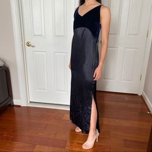 NWT Maje Long Velvet and Satin dress